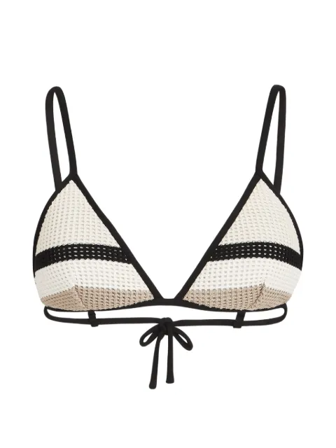 Brunello Cucinelli cotton net knit bikini top Neutrals MP19TVV289CQB64