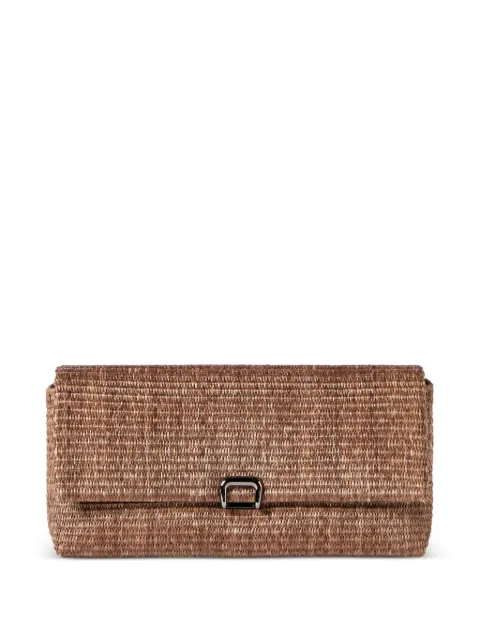 Brunello Cucinelli sartorial clutch bag in techno cotton raffia Brown MBQ9D2797PC044