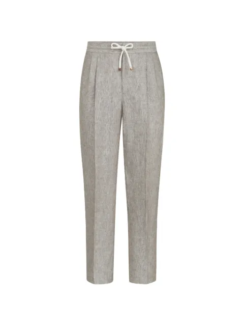 Brunello Cucinelli hemp and linen trousers Grey MP548E1710C049