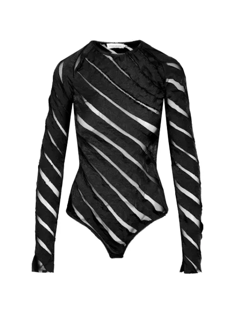 Ioana Ciolacu spiral sheer-panel bodysuit Black IC26BD10