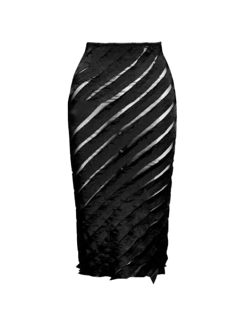 Ioana Ciolacu spiral panelled midi skirt Black IC26SK05