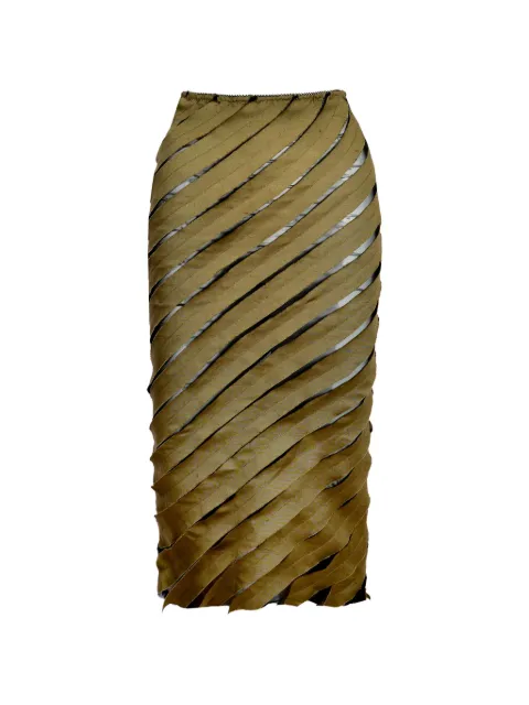 Ioana Ciolacu Spiral panelled midi skirt Green IC26SK05