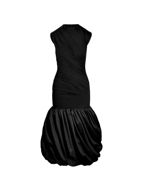 Ioana Ciolacu ruched balloon midi dress Black IC26DR12