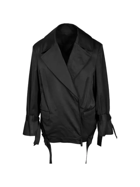 Ioana Ciolacu Fold tie-fastening jacket Black IC26JK03