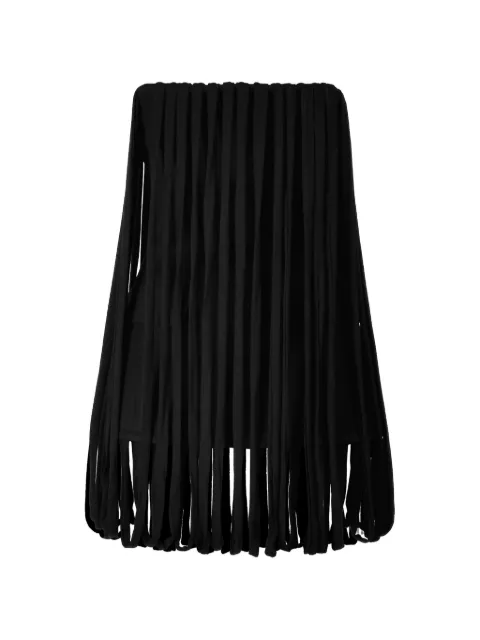 Ioana Ciolacu strapless fringed corset top Black IC26TP01