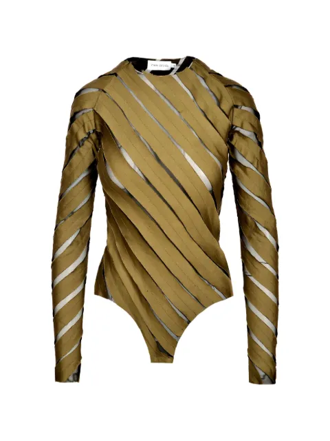 Ioana Ciolacu spiral bodysuit Green IC26BD10