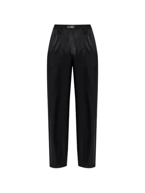 MM6 Maison Margiela logo-waistband pajama trousers Black MJH220050