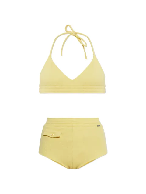 MM6 Maison Margiela textured halterneck bikini Yellow MXB9P0120