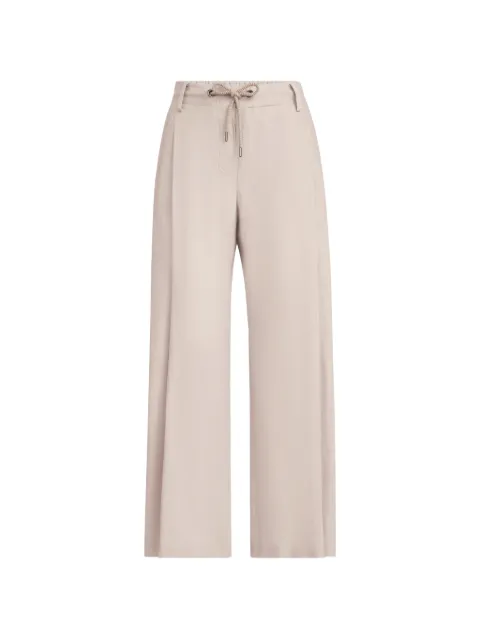 Brunello Cucinelli linen trousers with drawstring and monili Neutrals MP698EL189C4664