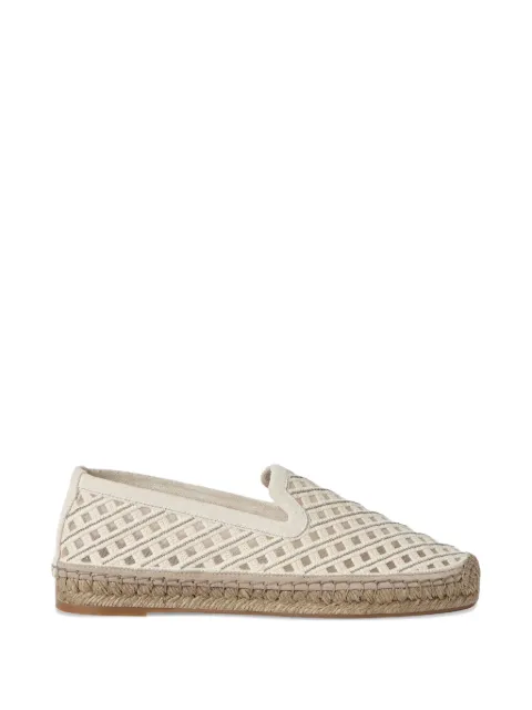 Brunello Cucinelli precious net espadrilles in cotton and suede Neutrals MZ59G3273PC7494