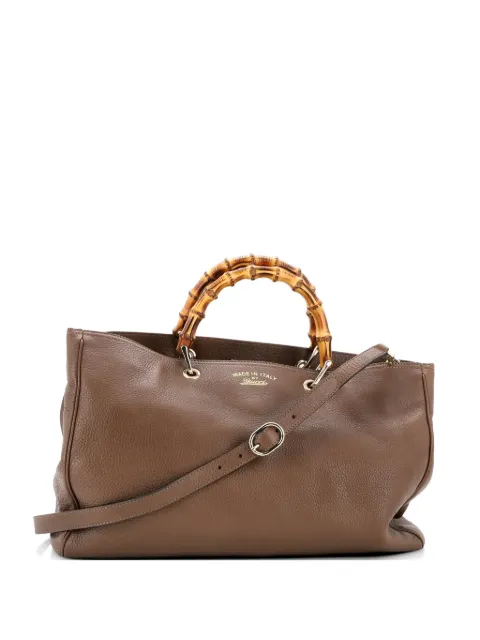 Gucci Pre-Owned Bamboo Shopper Leather Large tote bag Brown HY15OZJ8SO24B3Q8