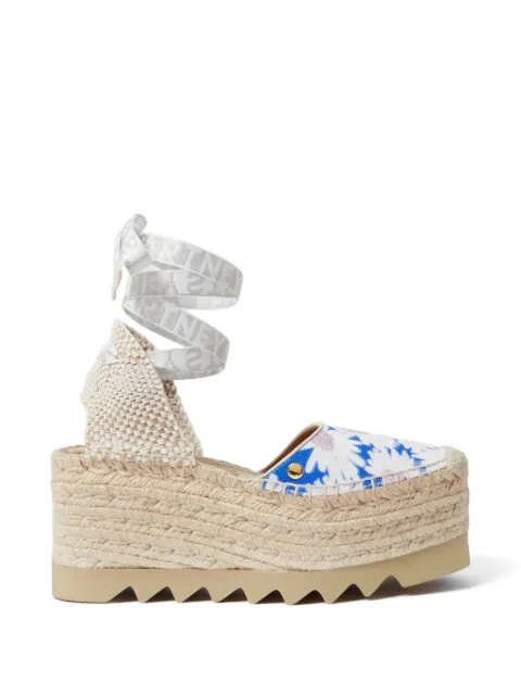 Stella McCartney Gaia daisy-print espadrilles Blue 810666E00306