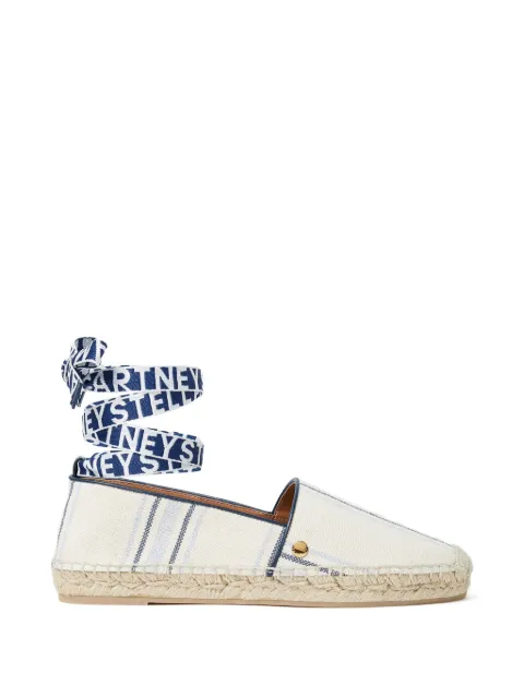 Stella McCartney Gaia striped flat espadrilles Neutrals 810669E00307