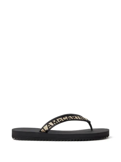 Stella McCartney logo webbed thong sandals Black 810670E00300