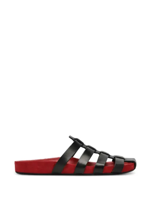 Jude Dusty caged leather slides Black SS26FC010CL014
