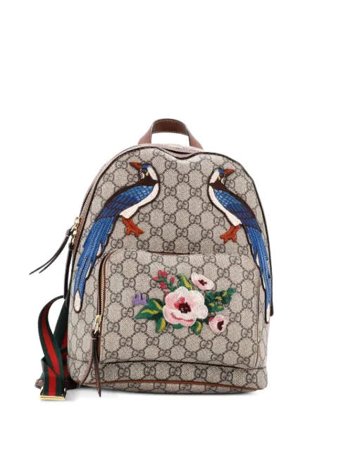 Gucci Pre-Owned Zip Pocket Embroidered GG Coated Canvas Small backpack Brown DEFM8WTI3SZ72PLU