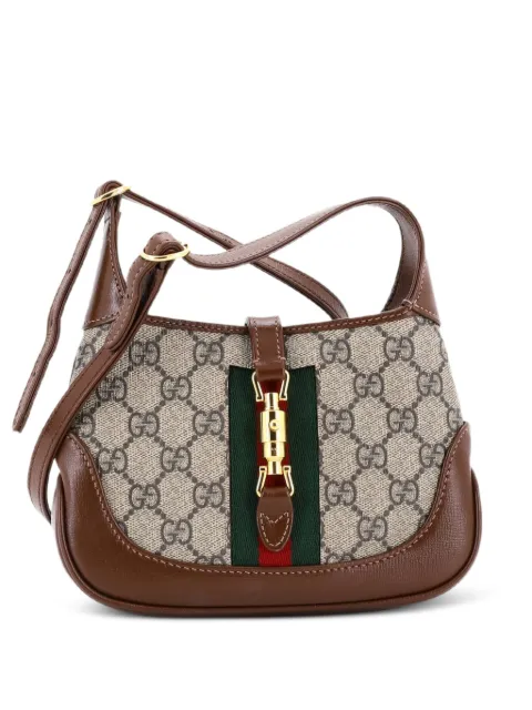 Gucci Pre-Owned Jackie 1961 GG Coated Canvas Mini hobo bag Brown AK128HEMPRYYYHT0