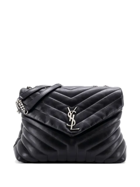 Saint Laurent Pre-Owned Loulou Matelasse Chevron Leather Medium shoulder bag Black ADJ8V02VTP89YIKE