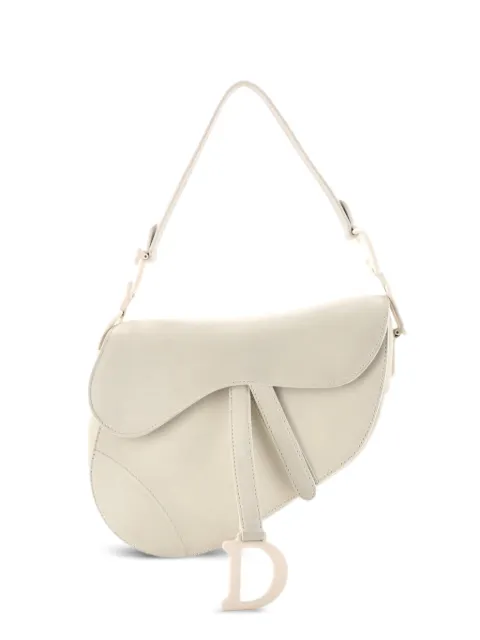 Christian Dior Pre-Owned Ultra Matte Saddle Handbag Leather Medium shoulder bag White 2C6A6NIVK3B6ULOB