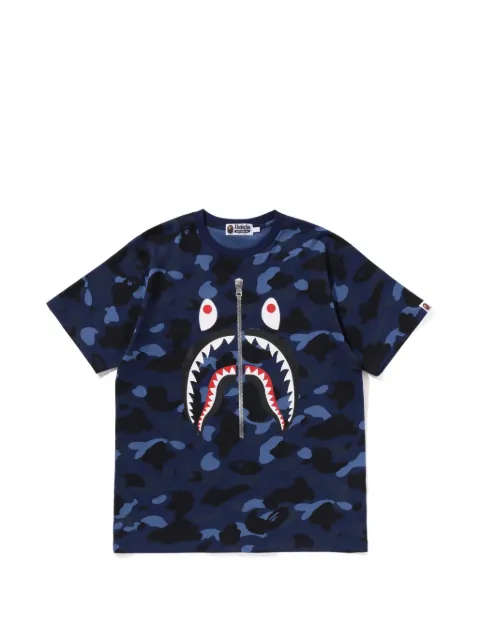A BATHING APE® Shark camouflage-print T-shirt Blue 001CSL801017M