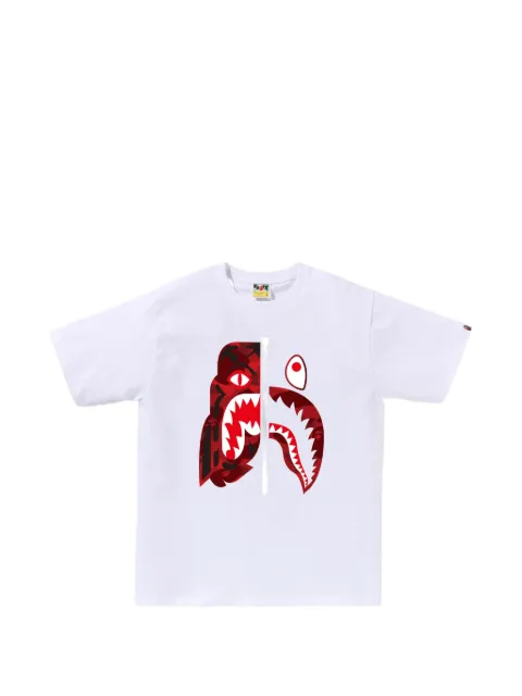 A BATHING APE® shark-print cotton T-shirt White 001TEL801018M