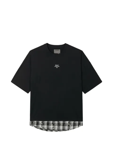 Musium Div. layered-effect logo-print T-shirt Black MMUTEM01175X