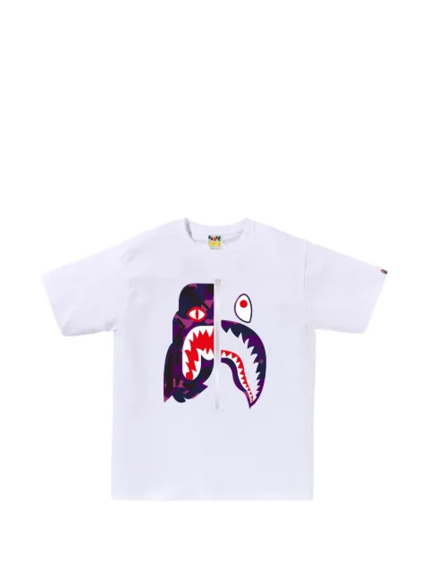 A BATHING APE® Shark graphic-print T-shirt White 001TEL801018M