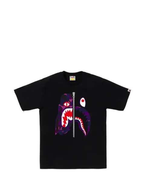 A BATHING APE® shark graphic-print T-shirt Black 001TEL801018M