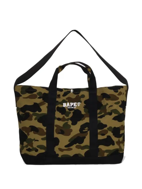 A BATHING APE® Camo camouflage-print logo-embroidered messenger bag Neutrals 001BAM201002M