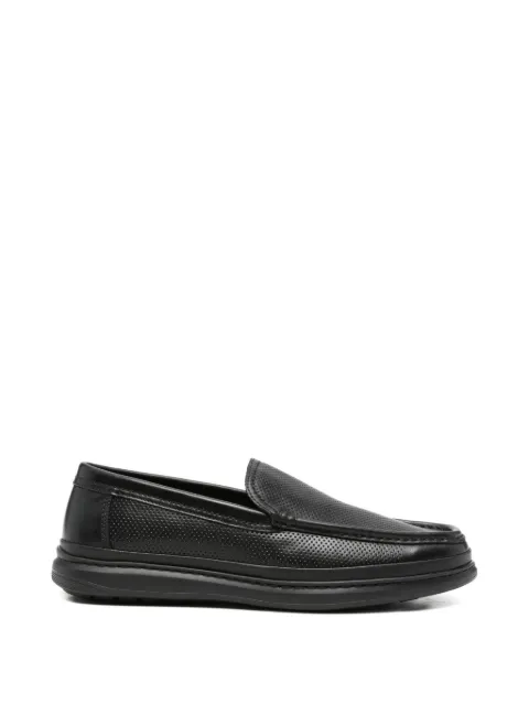 SERGIO MORETTI FIRENZE perforated leather loafers Black 6022C9102