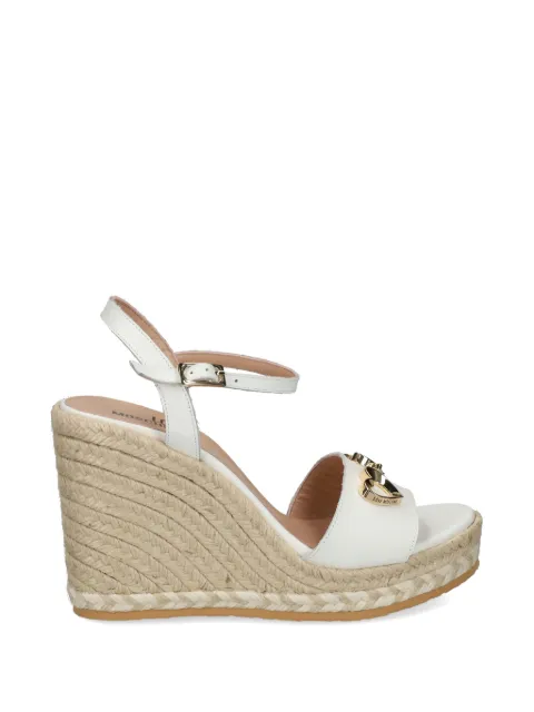 Love Moschino heart-plaque wedge sandals White JA1615BI0OIA0
