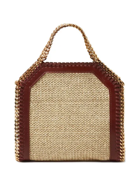 Stella McCartney Falabella raffia mini tote bag Neutrals 391698WP0578