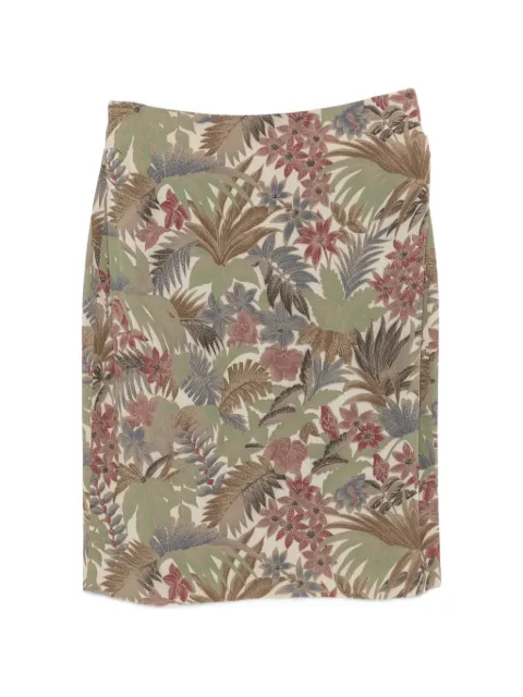 Giorgio Armani Pre-Owned 1990s floral-print midi skirt Neutrals GA250BBY