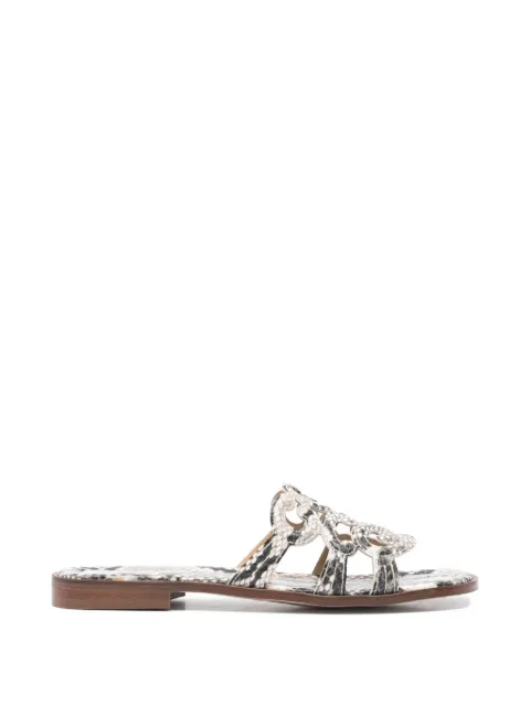 Pedro Miralles snake-effect cut-out sandals Neutrals 18028