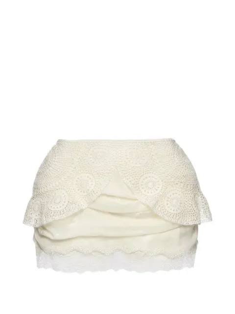 Magda Butrym crochet lace-trim mini skirt White 279526