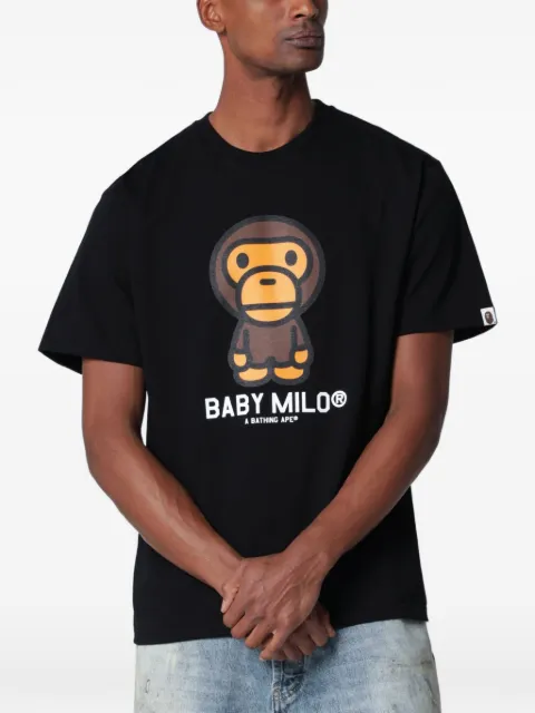 A BATHING APE® Baby Milo printed T-shirt Black 002TEM301001MCO