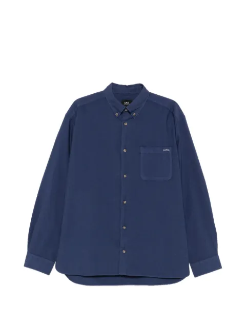 A.P.C. button-fastening pocket shirt Blue 26E2COHOEH12599