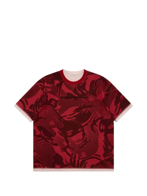AAPE BY *A BATHING APE® Moonface reversible camouflage-print T-shirt Red ATE1851XXQ