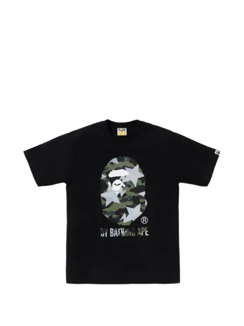 A BATHING APE® Ape Head camouflage-print T-shirt Black 001TEM301023M