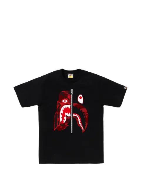 A BATHING APE® shark-print cotton T-shirt Black 001TEL801018M