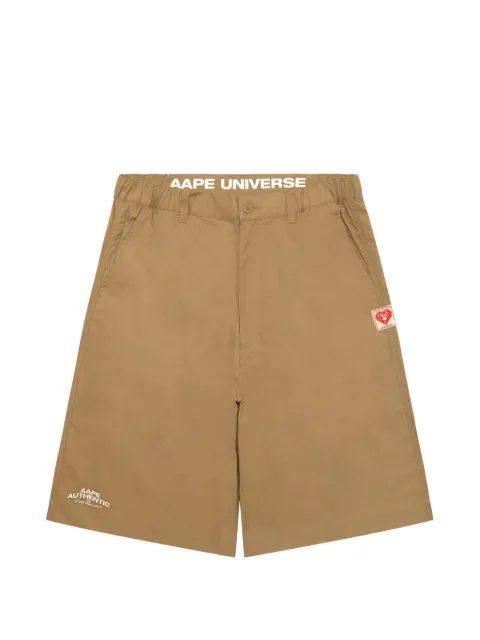 AAPE BY *A BATHING APE® logo-print cotton shorts Neutrals ASPC691XXQ