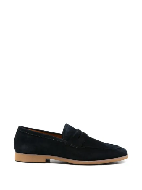 SERGIO MORETTI FIRENZE suede penny slot loafers Blue 6022YS24231B