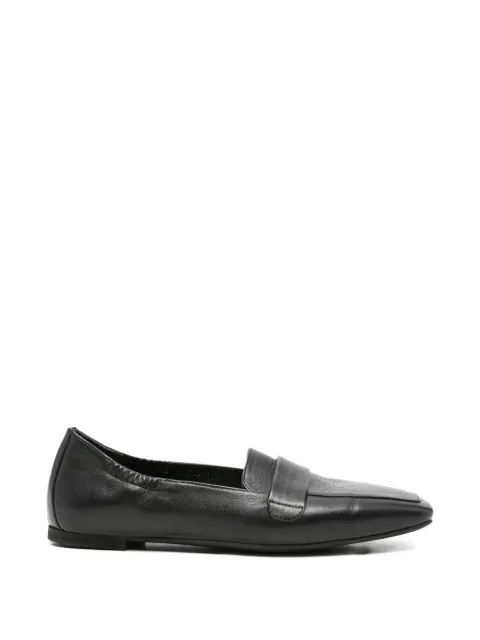SERGIO MORETTI FIRENZE square-toe leather loafers Black 60143344