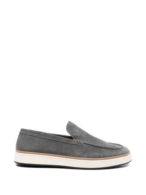 SERGIO MORETTI FIRENZE perforated suede loafers Grey 6022YS1F189A