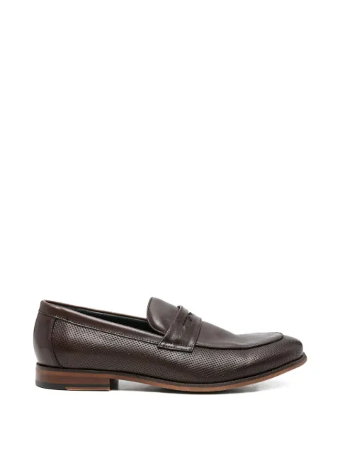 SERGIO MORETTI FIRENZE perforated-detail leather loafers Brown BR6022TB3066