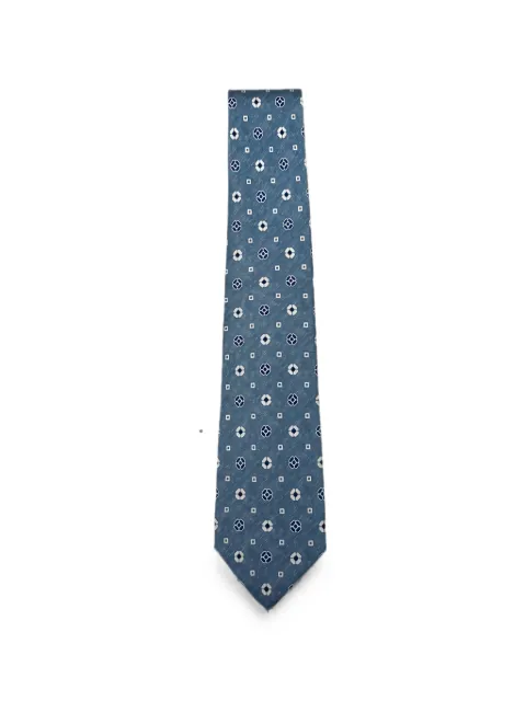 Kiton geometric-pattern tie Blue UCRVKRC07L03