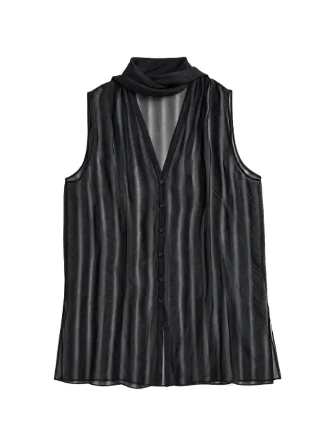 Cortana striped scarf-detail top Black A0615