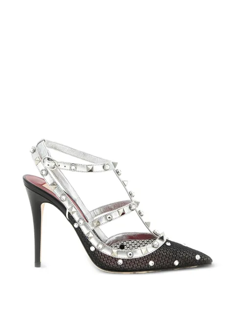 Valentino Garavani Rockstud crystal-embellished pumps Silver WS0393EAE