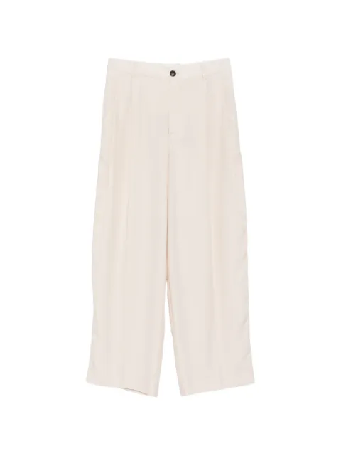 SOLOTRE pleated straight-leg trousers Neutrals M1AB0074