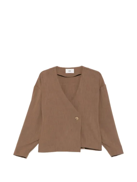 SOLOTRE asymmetric single-breasted jacket Brown M1AB0044
